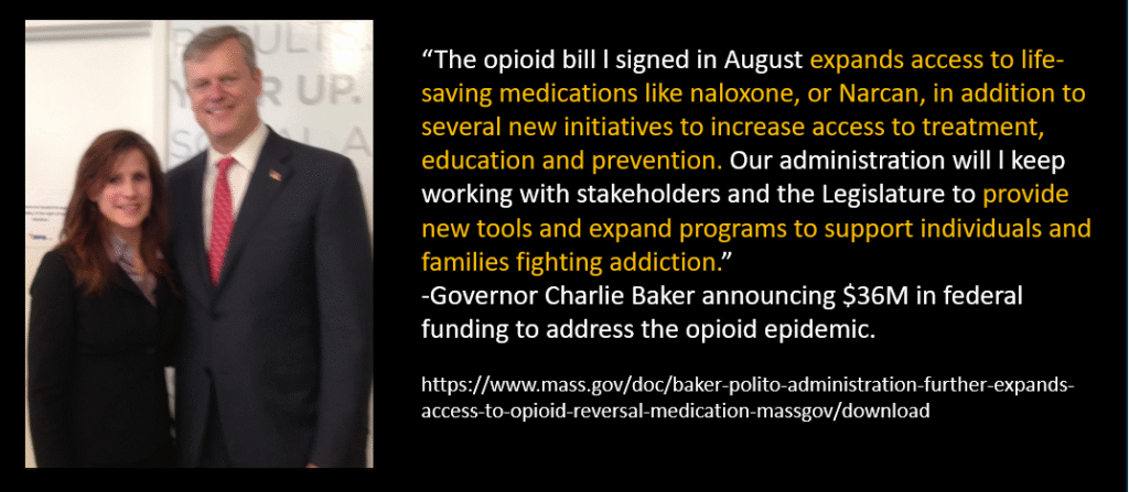 Alicia Modestino and Gov. Baker